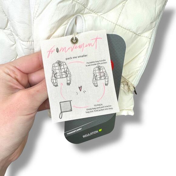 FP Movement x Hatch NWT Ivory Chevron Combo Printed Maternity Puffer Jacket - Picture 9 of 10